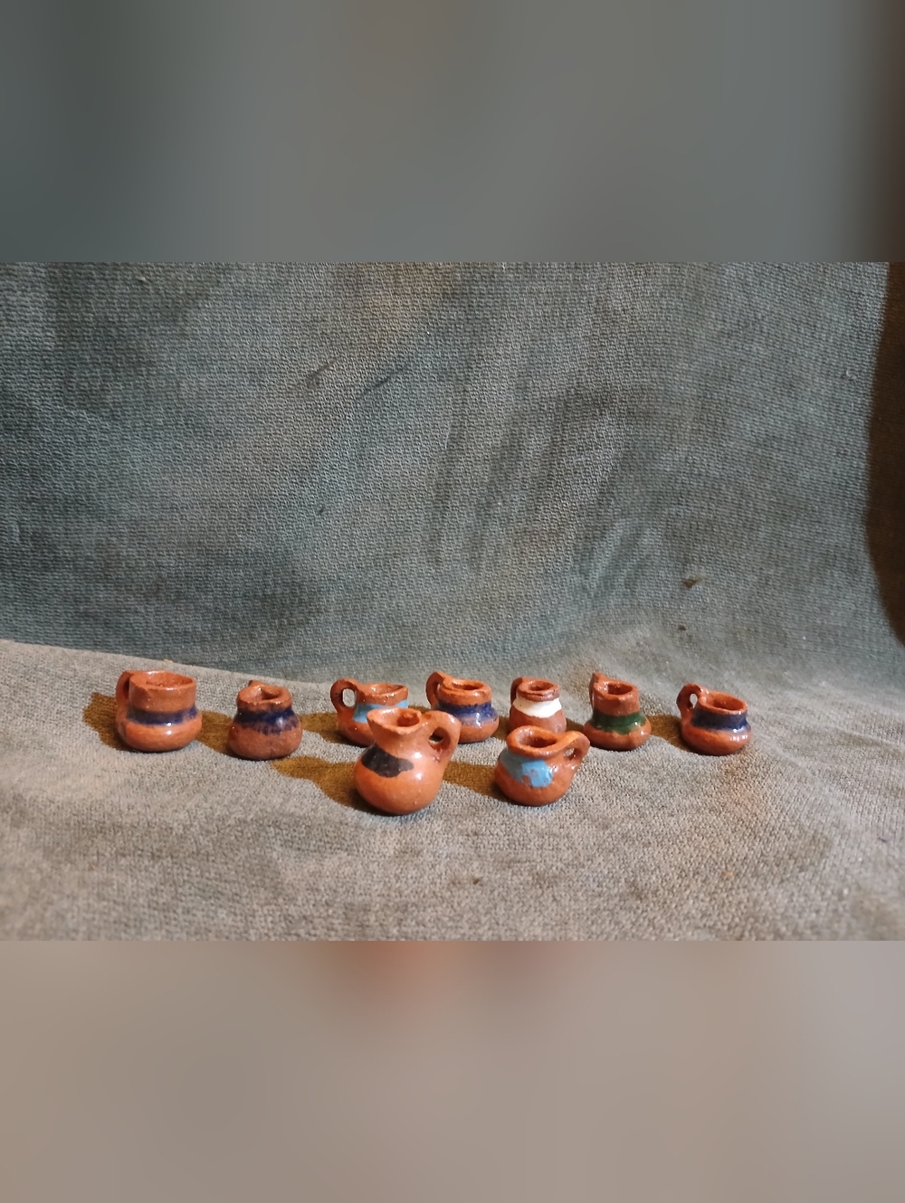 Hand-Painted Terracotta Pots - Set of 9